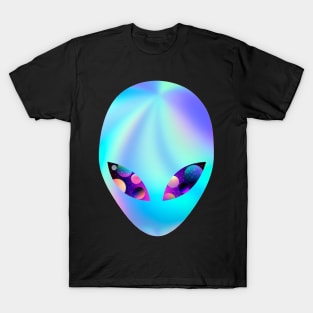 Blue alien with cosmic eyes T-Shirt